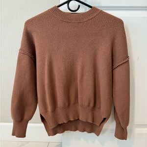 Lulu's Coziest Option Brown Oversized Pullover sweater